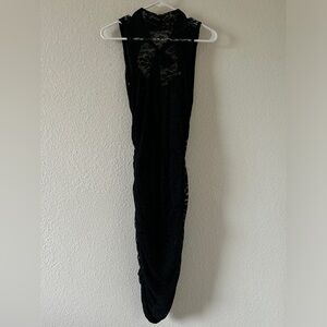 Must Have Lace Mock Neck Midi Dress Date Party Dark Goth Women’s Small Black